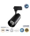 GloboStar® LUGANO 60816 Μονοφασικό Φωτιστικό Σποτ Ράγας LED 30W 3750lm 36° Acrylic HQ LENS AC 220-240V IP20 Φ7.5 x Υ22.7cm Φυσικό Λευκό 4500K - EUROTRACK® System 1L+1N - Μαύρο - Bridgelux Chip - TÜV Certified Driver - 5 Χρόνια Εγγύηση
